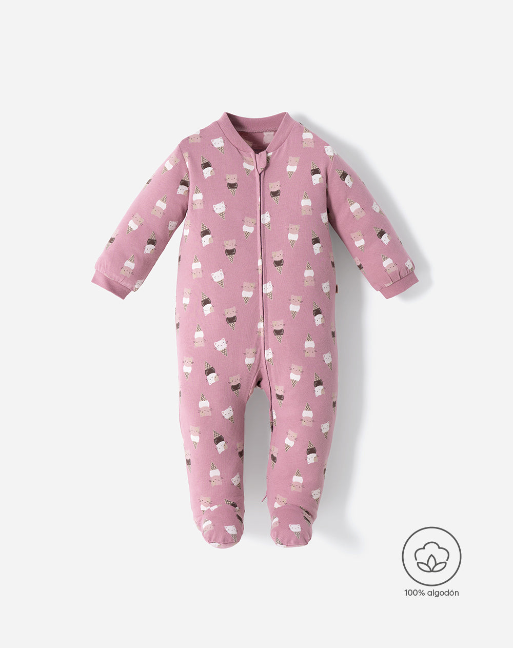 Pijama algodón cierre doble sentido estampada bebé niña