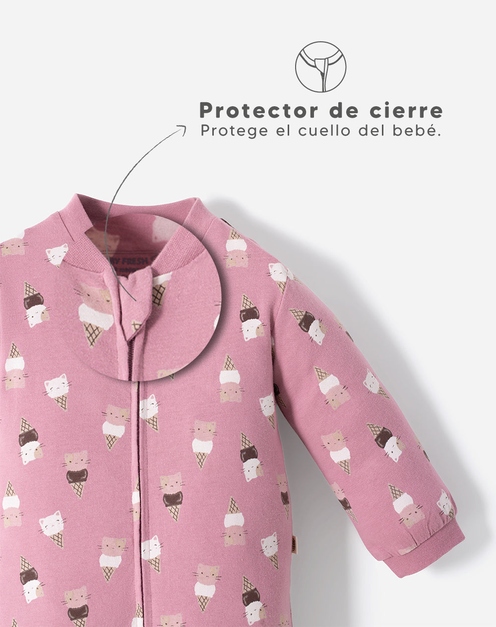 Pijama algodón cierre doble sentido estampada bebé niña