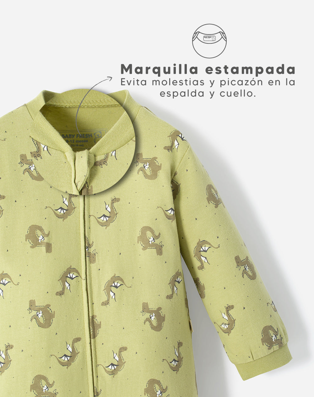 Pijama regular fit manga larga verde