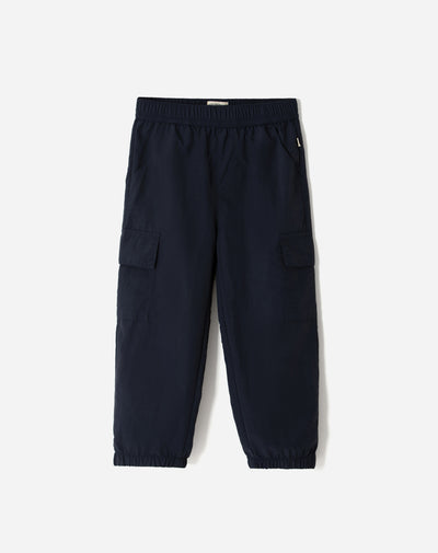 Pantalón regular fit tiro medio en drill azul
