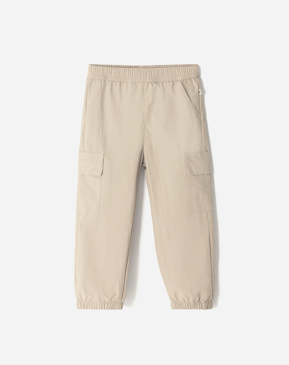Pantalón regular fit tiro medio en drill habano