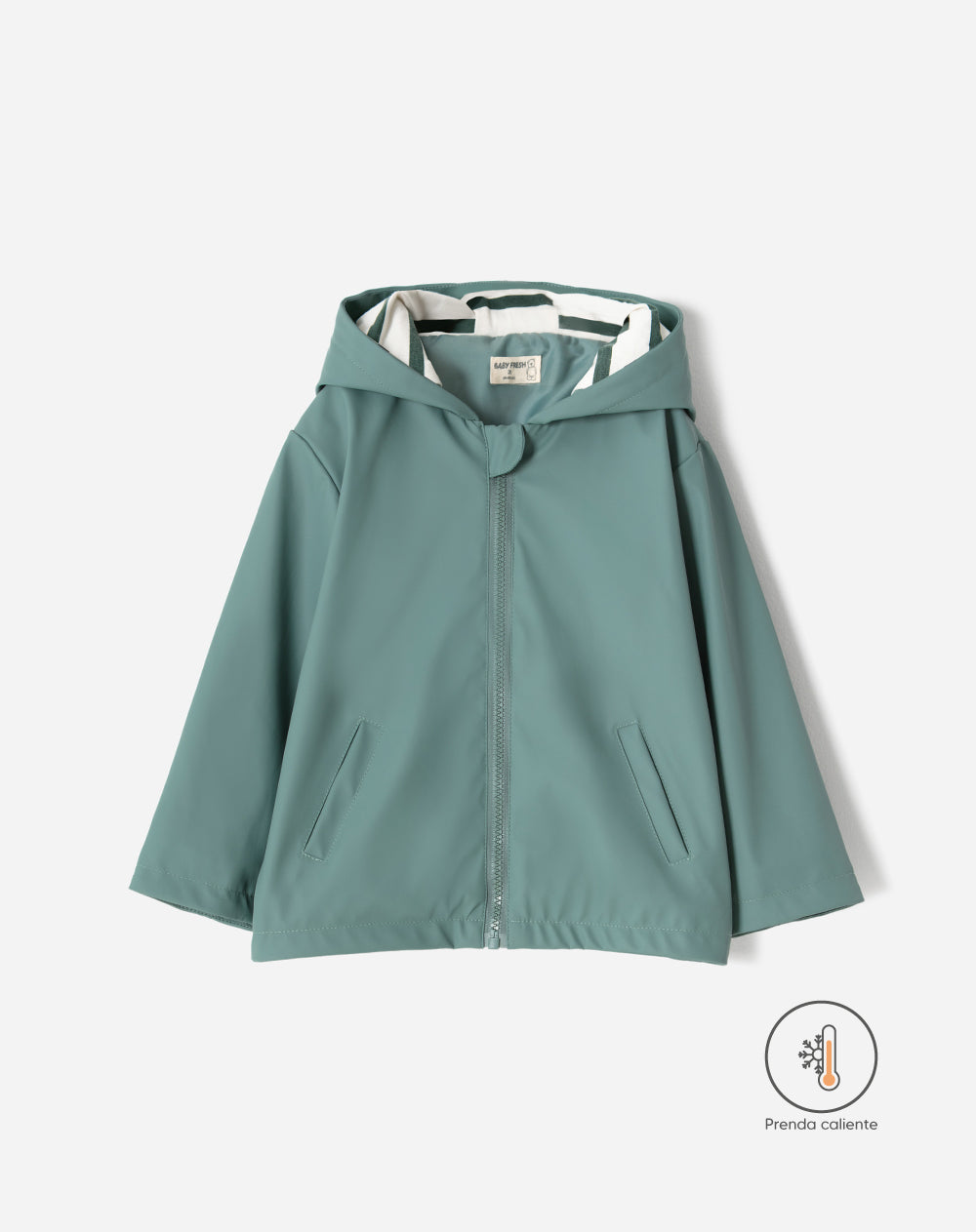 Chaqueta regular fit con capucha verde