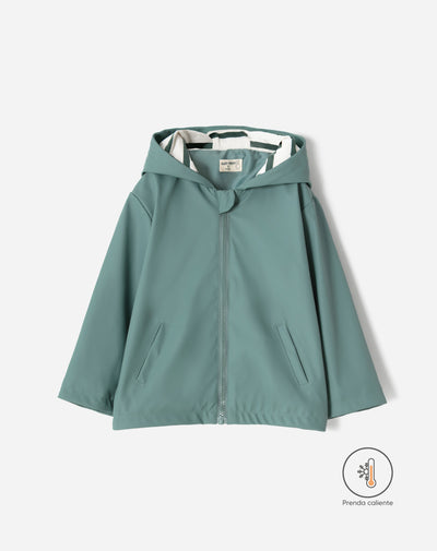 Chaqueta regular fit con capucha verde