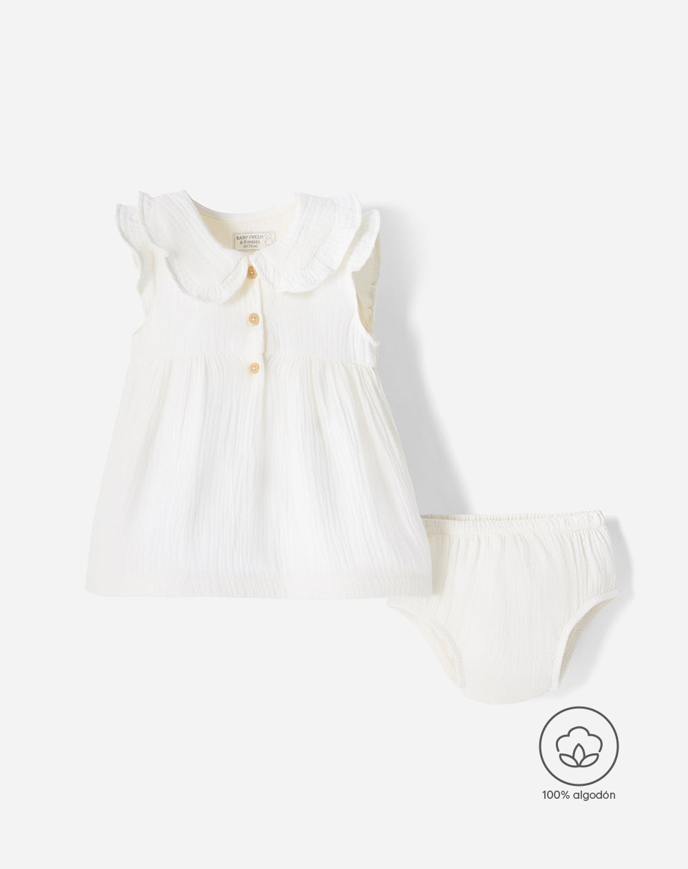 Conjunto vestido + bloomer bebé niña