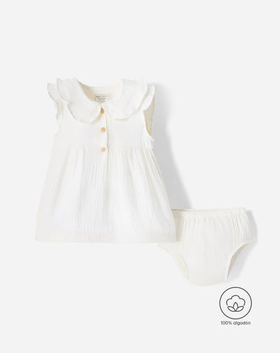 Conjunto vestido + bloomer bebé niña