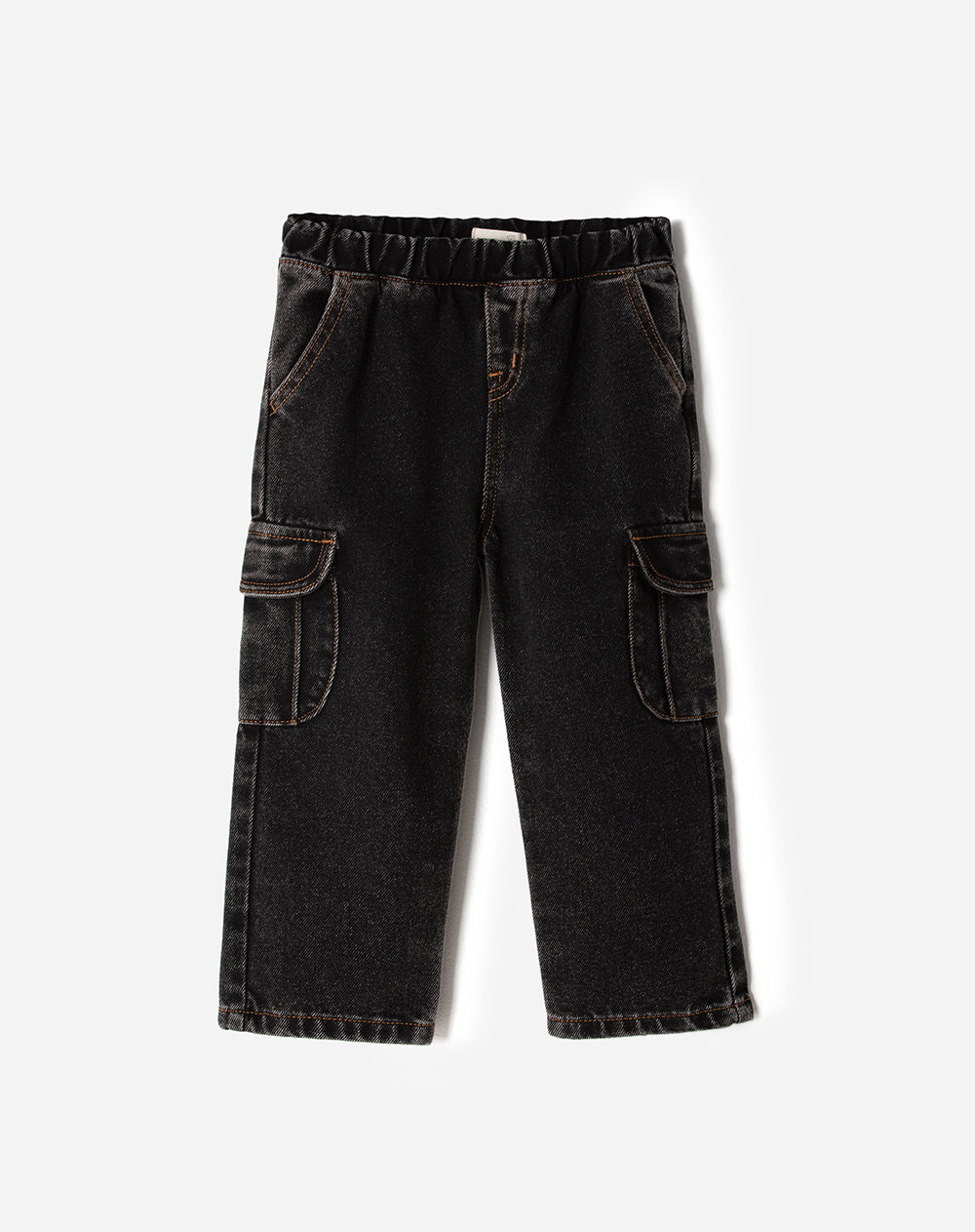 Jean regular fit tiro medio denim negro