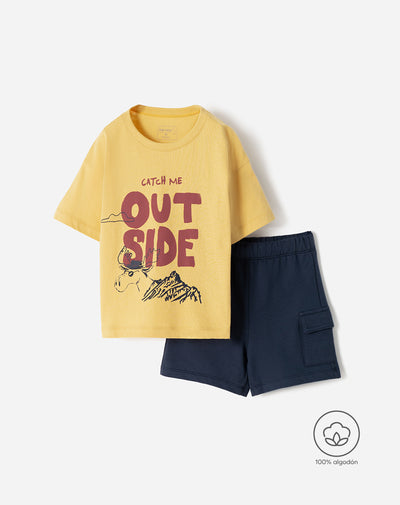 Conjunto camiseta + bermuda algodón niño