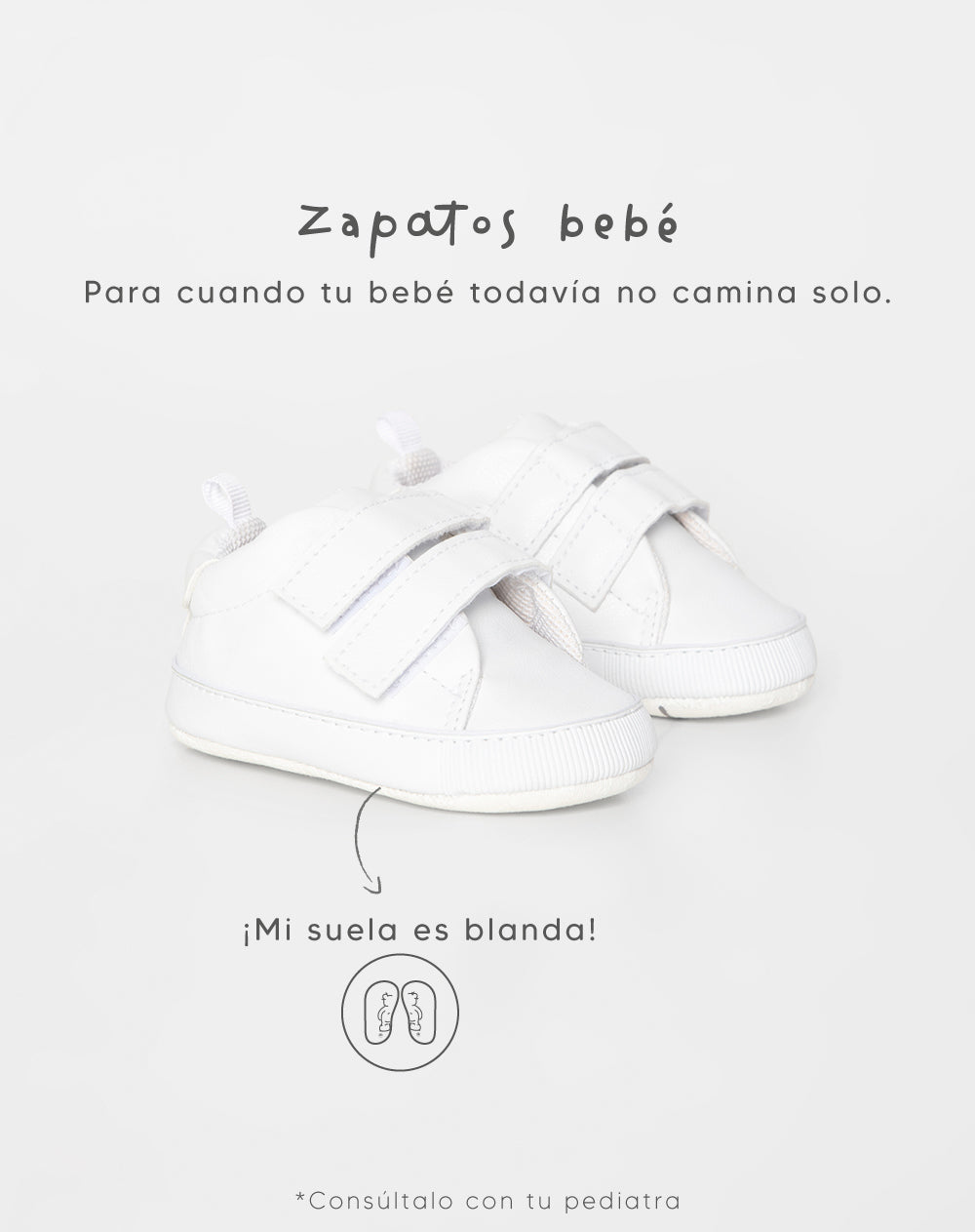 Tenis con suela blanda blanco