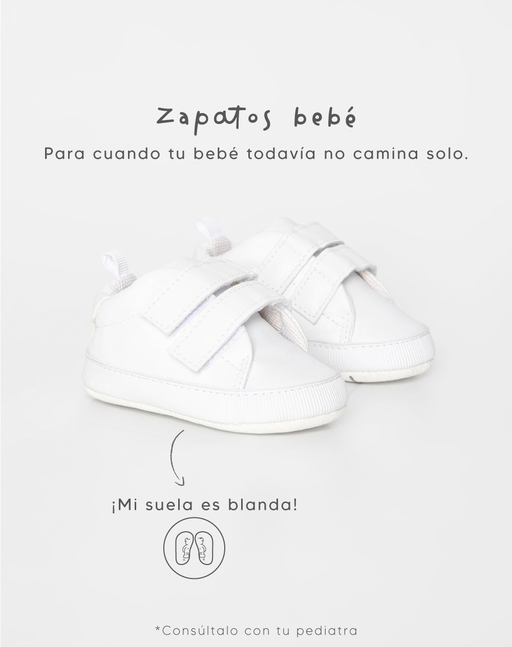 Tenis con suela blanda blanco