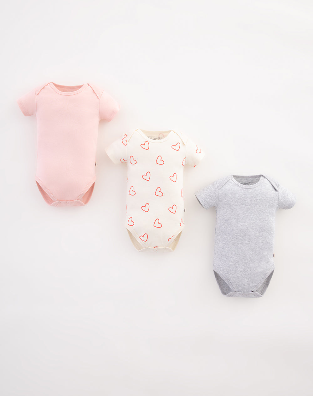 3 bodys cuello redondo manga corta surtido