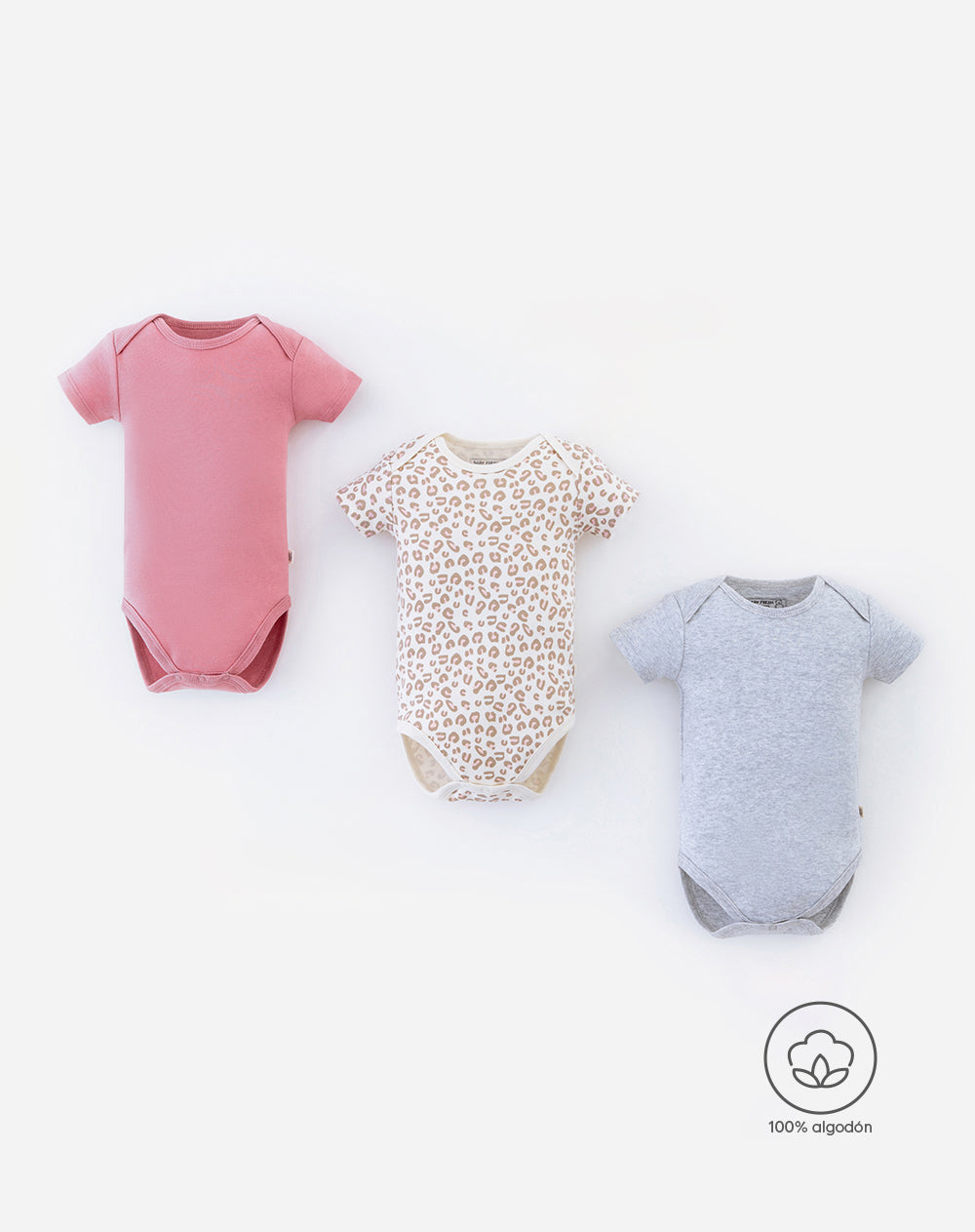 3 bodys cuello redondo manga corta surtido