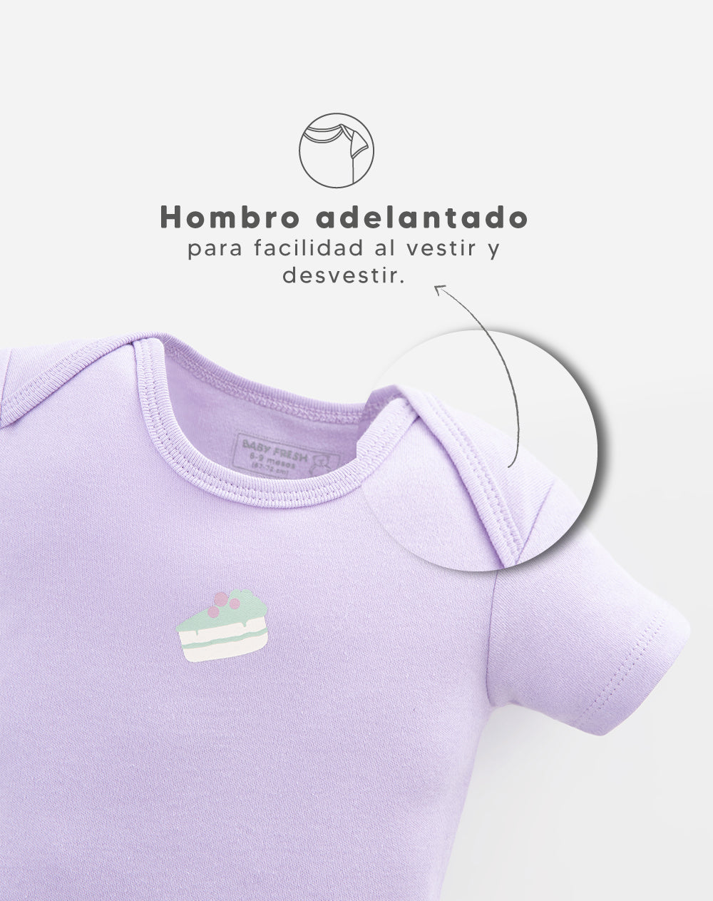 Body manga corta algodón x3unds surtido bebé niña