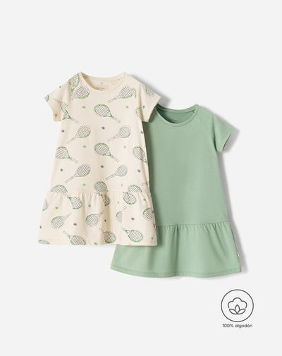 Vestido midi algodón x2unds surtido niña