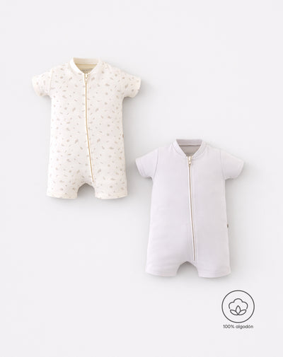 Pijama algodón protector cierre x2unds surtida bebé unisex