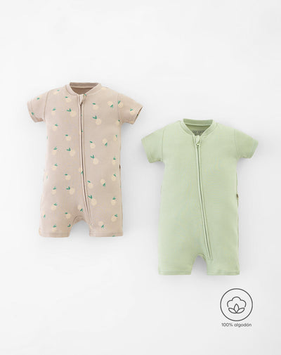 2 pijamas regular fit manga corta surtida