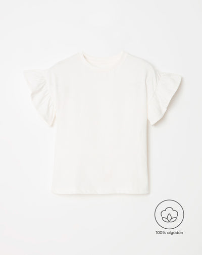 Camiseta regular fit manga corta blanca