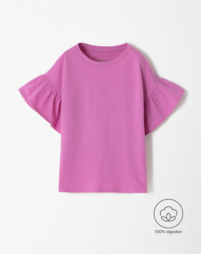 Camiseta regular fit manga corta morada