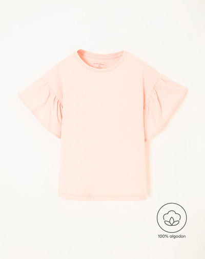 Camiseta regular fit manga corta rosada