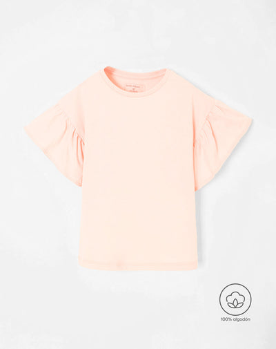 Camiseta regular fit manga corta rosada