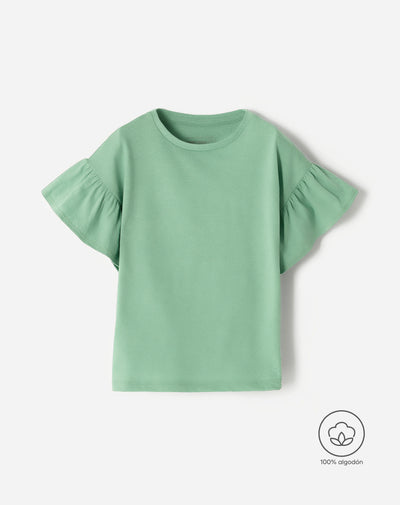 Camiseta regular fit manga corta verde