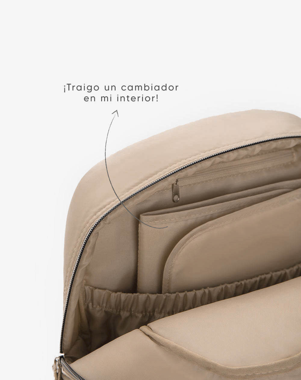 Pañalera + cambiador beige