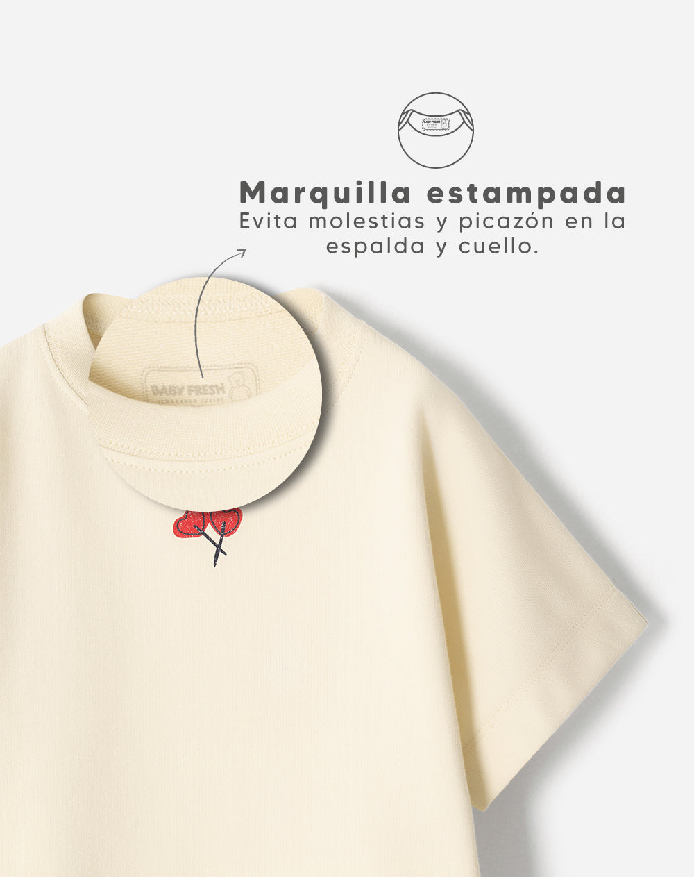 Camiseta algodón crema niña