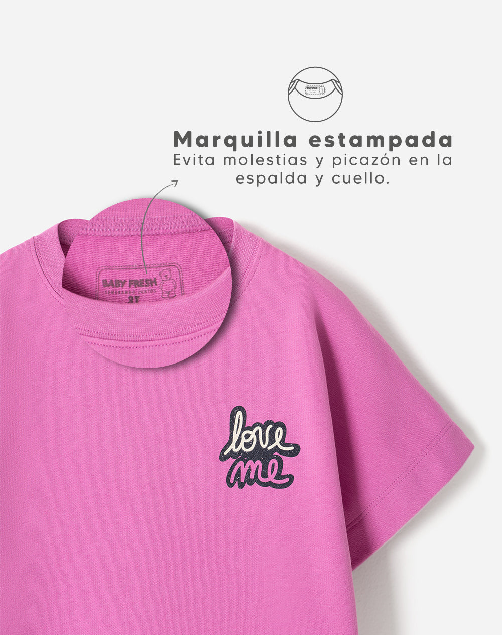 Camiseta algodón fucsia niña