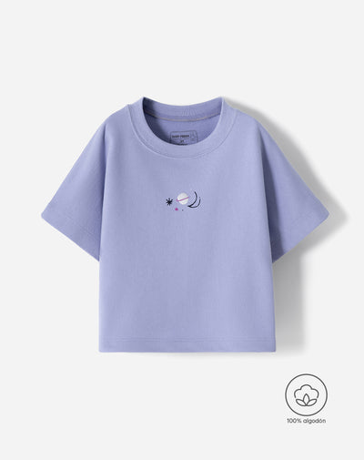 Camiseta fitted fit manga corta lavanda