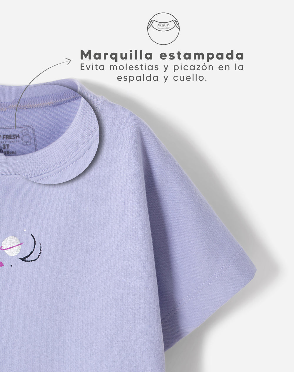 Camiseta fitted fit manga corta lavanda