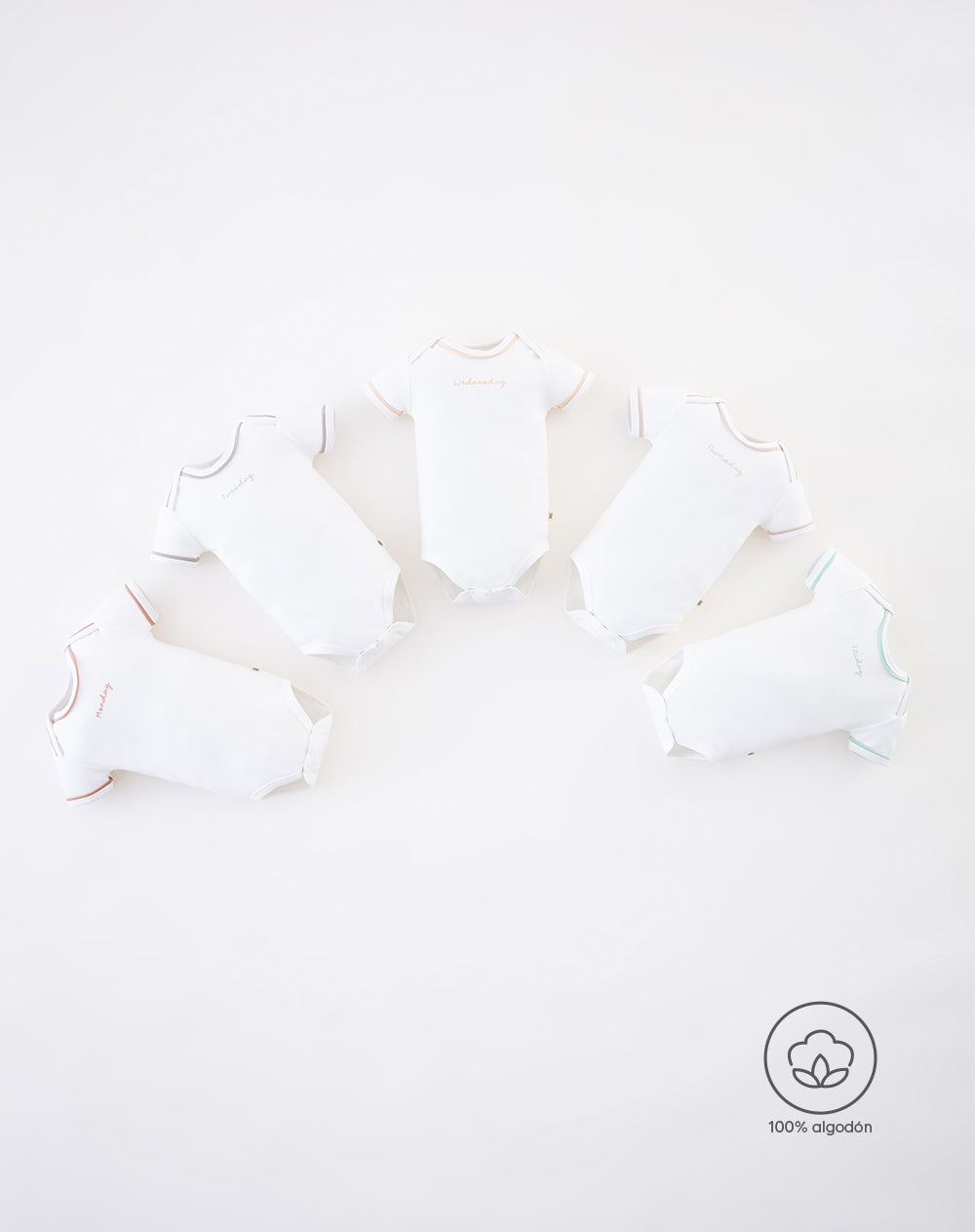 Body manga corta algodón surtido x5unds bebé unisex