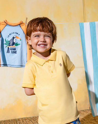Polo regular algodón amarilla niño