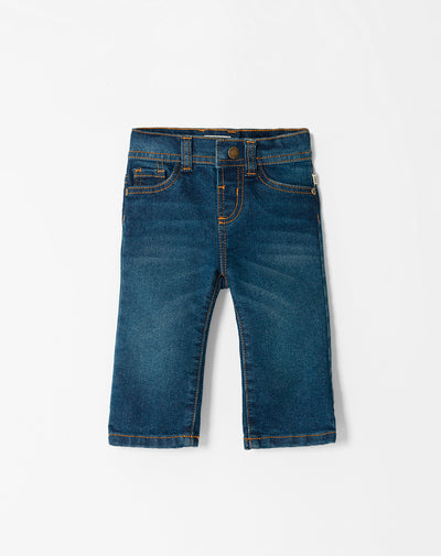 Jean slim fit tiro medio indigo