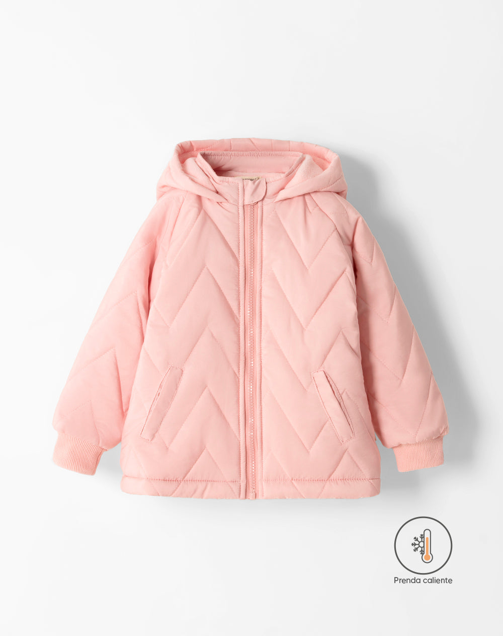 Chaqueta regular fit con capucha rosada