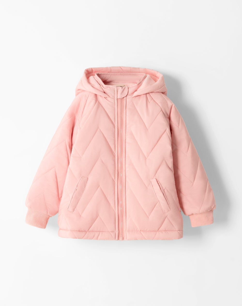 Chaqueta regular fit con capucha rosada