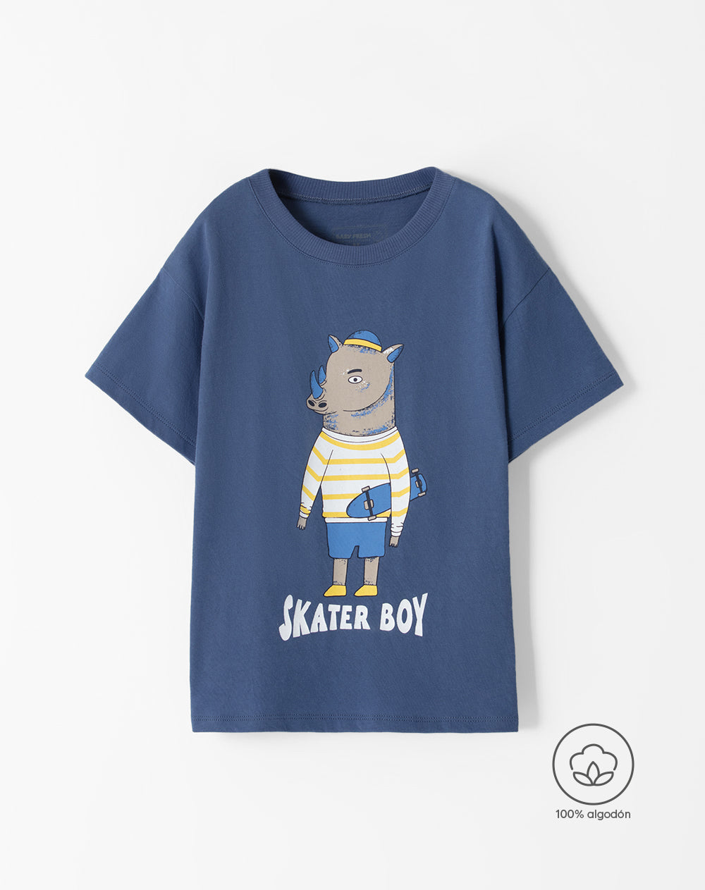 Camiseta oversized fit manga corta azul