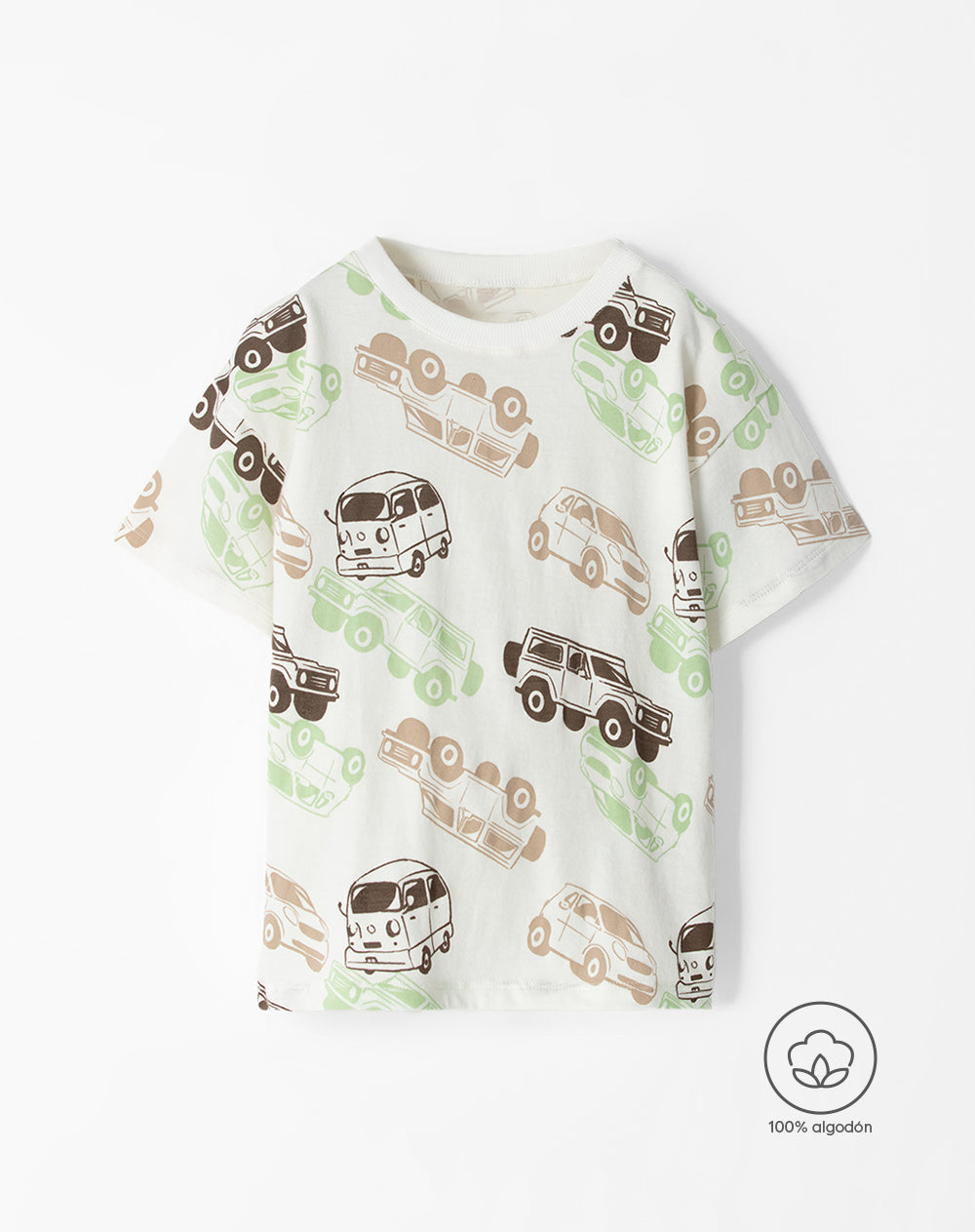 Camiseta oversized fit manga corta blanca estampada