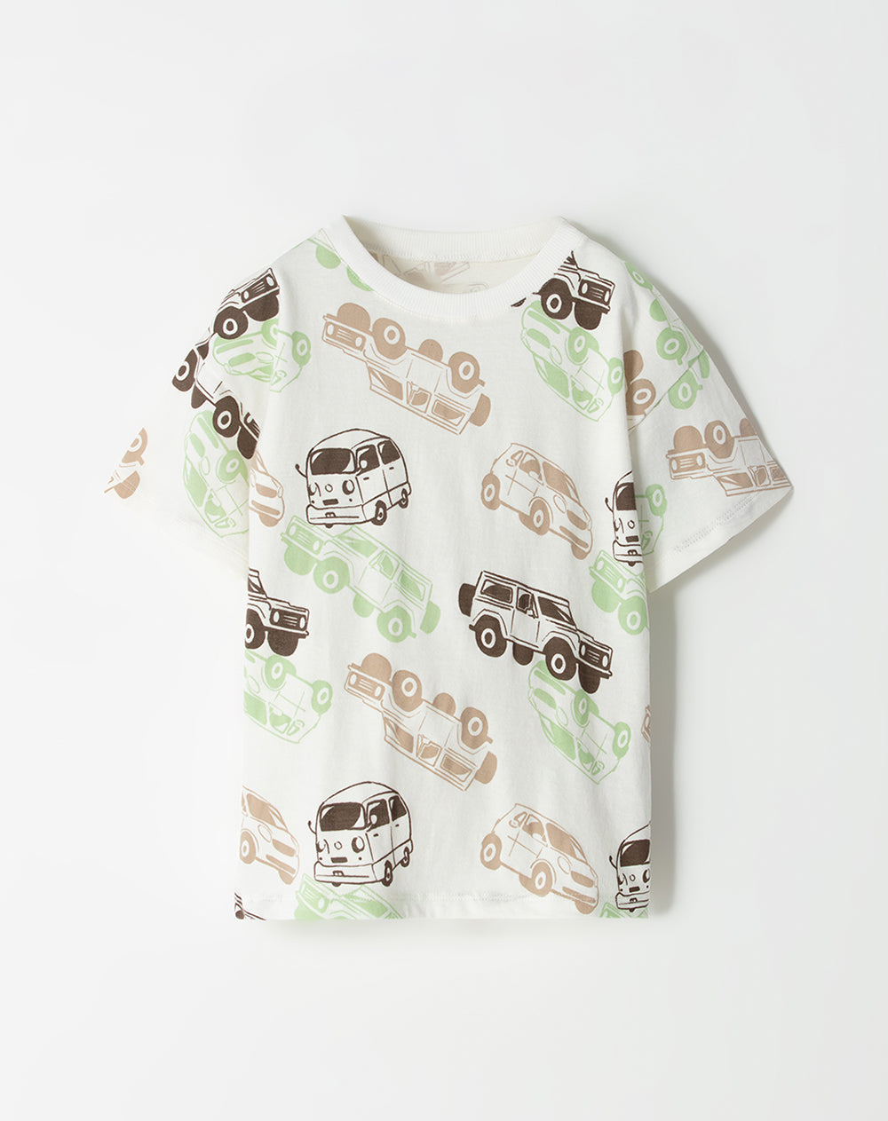 Camiseta oversized fit manga corta blanca estampada