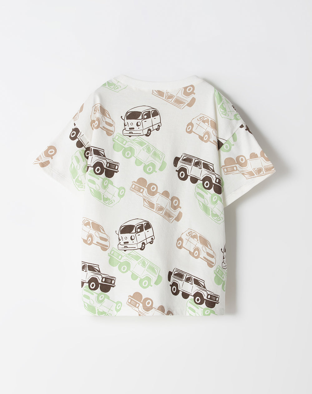 Camiseta oversized fit manga corta blanca estampada