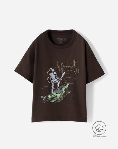 Camiseta oversize algodón estampada niño
