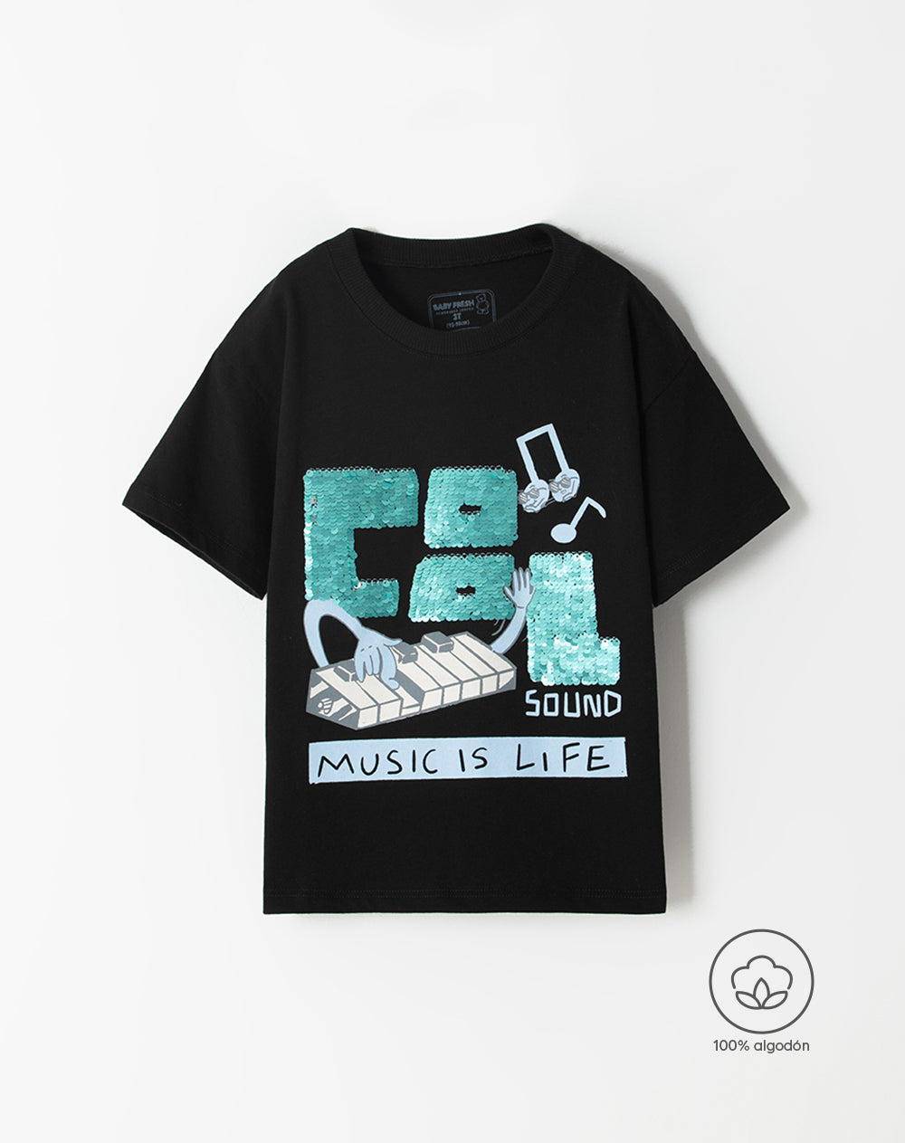 Camiseta oversized fit manga corta negra