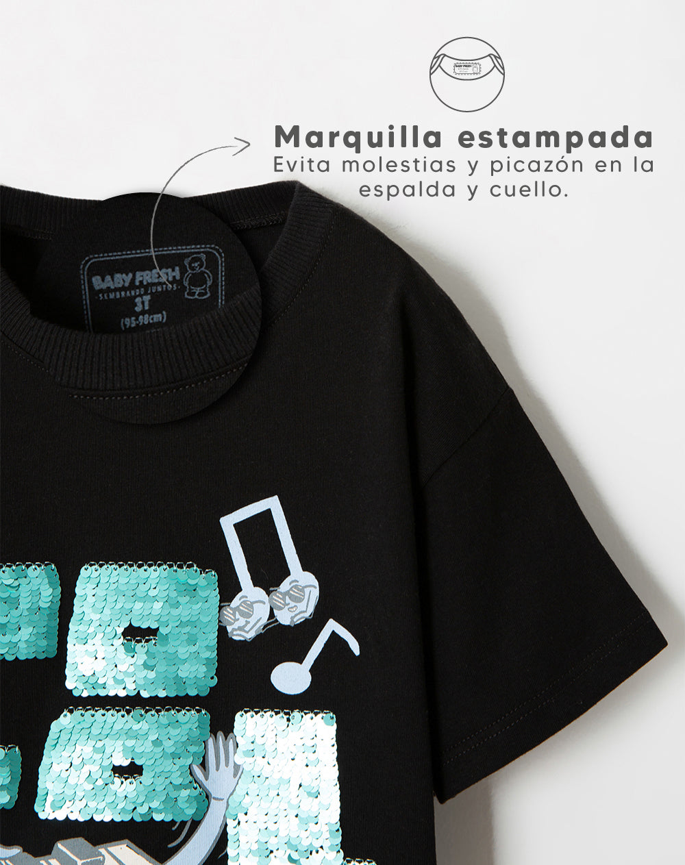 Camiseta oversized fit manga corta negra