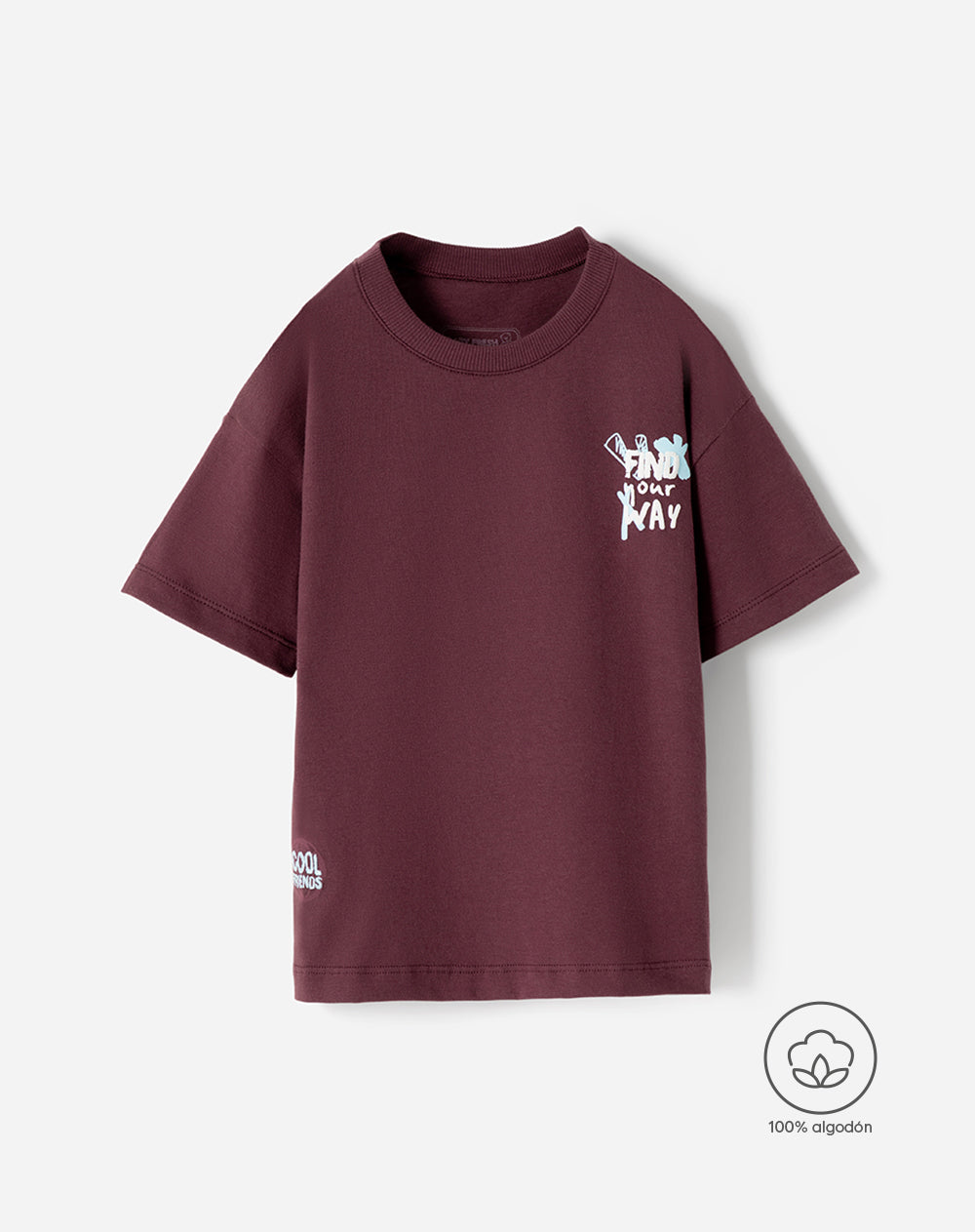 Camiseta oversize manga corta estampada niño