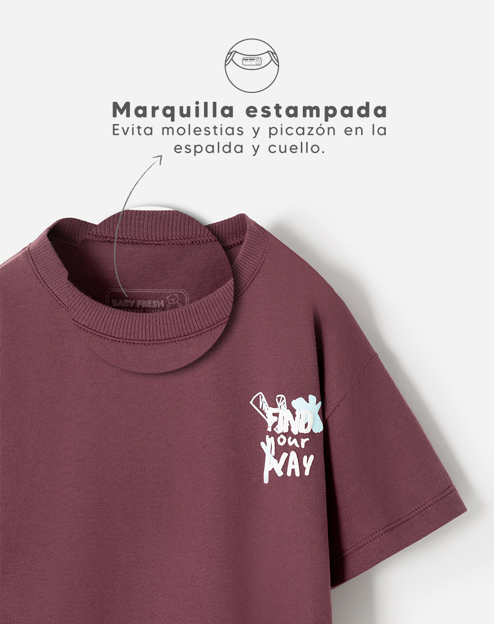Camiseta oversize manga corta estampada niño