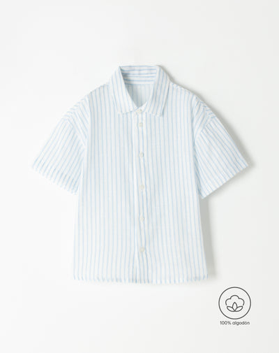 Camisa regular fit manga corta rayas