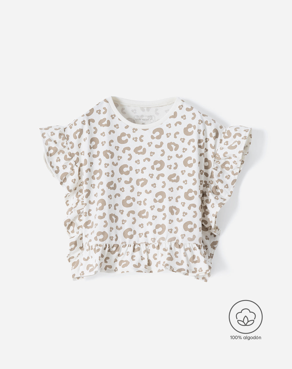 Camiseta regular animal print niña