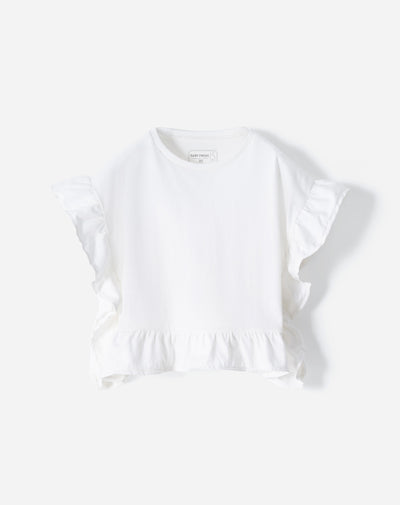 Camiseta regular blanca niña