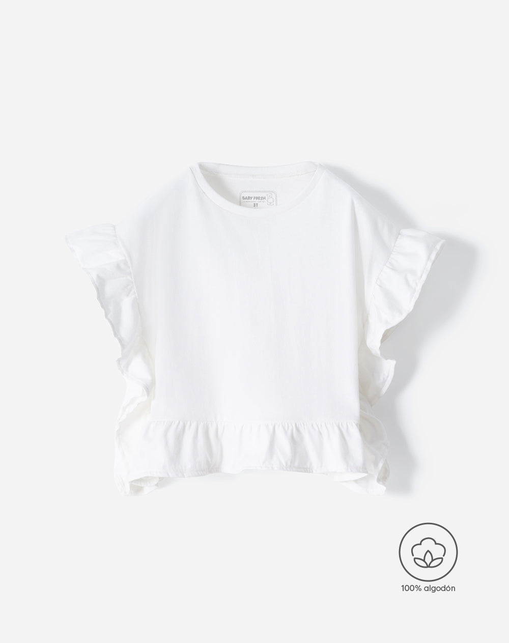 Camiseta regular blanca niña