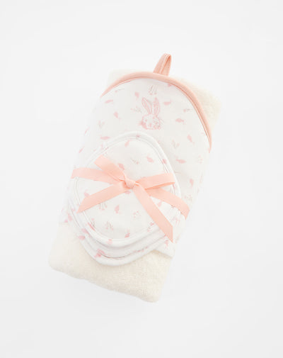 Set de 4 toallas blanco estampado