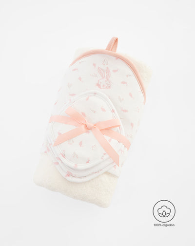 Set de 4 toallas blanco estampado