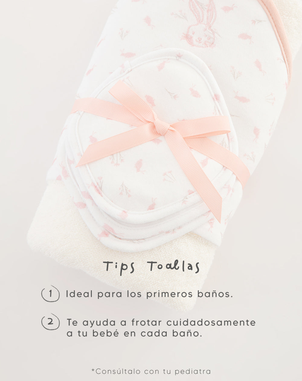 Set de 4 toallas blanco estampado